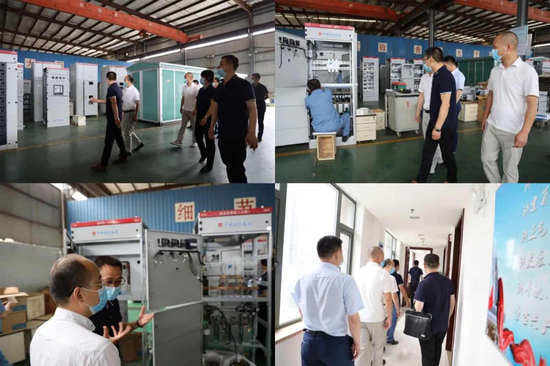 老河口市招商服务中心到中建国信集团电气设备生产车间考察调研并召开座谈会(图2)
